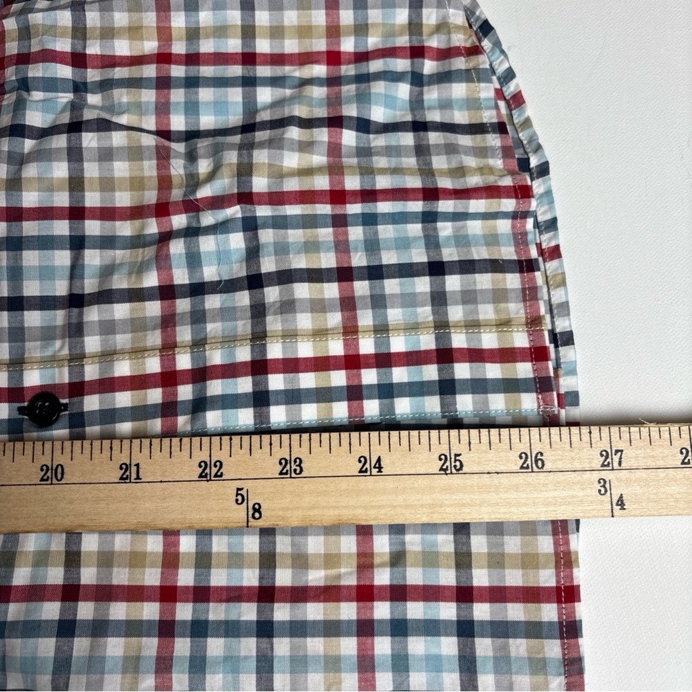 Tasso Elba Dress Shirt Mens Large 16-16.5‎ Multicolor Plaid Long Sleeve Preppy - Picture 5 of 7